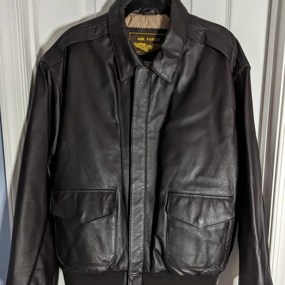 Air Force Landing Leather Men's XL Leather Bomber Jacket - Picture 5 of 16